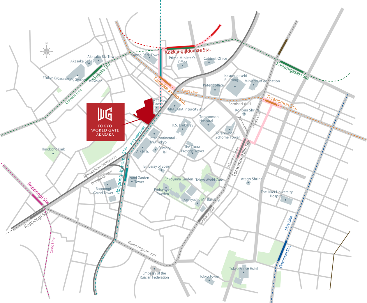 TOKYO WORLD GATE AKASAKA Vicinity Map