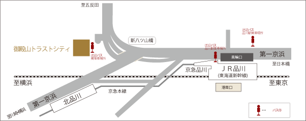 GOTENYAMA TRUST CITY Location of Bus Stop