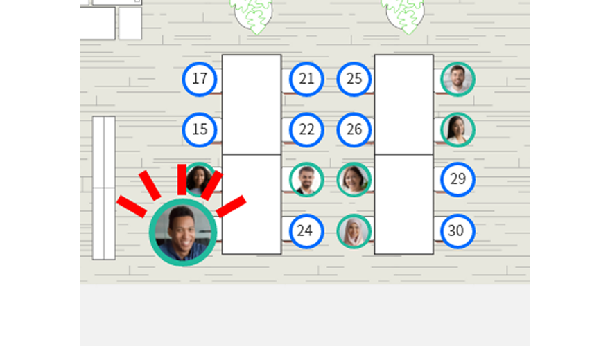 従業員の所在確認